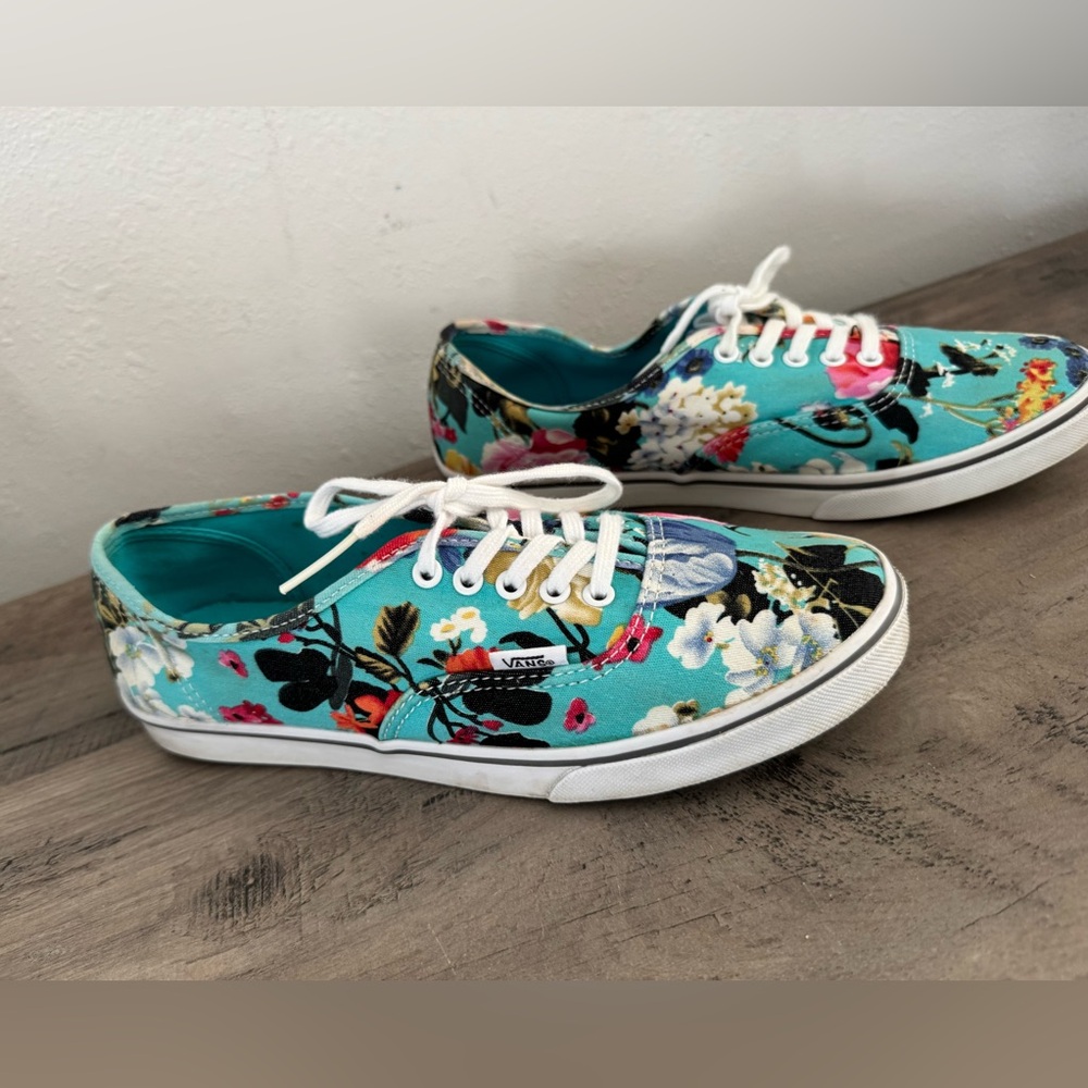 Vans Teal Floral Low Pro